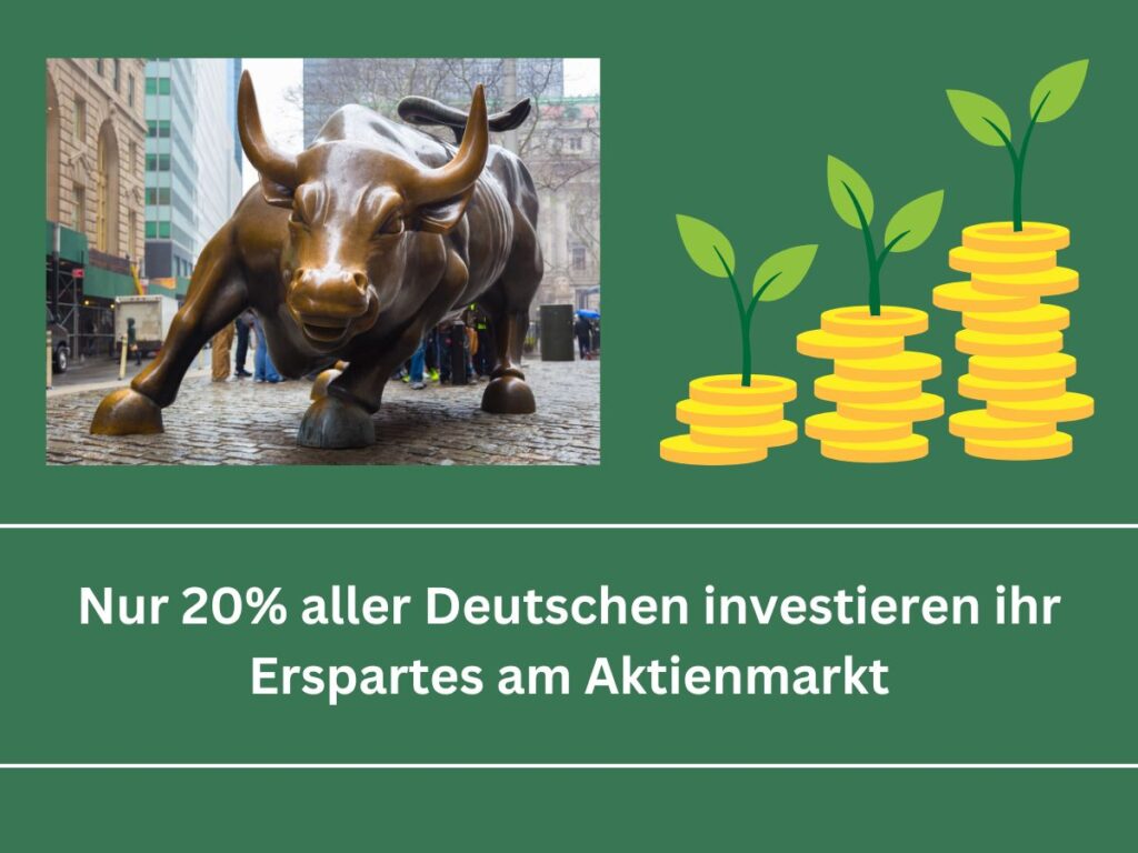 Nur 20% aller Deutschen investieren ihr Erspartes am Aktienmarkt.