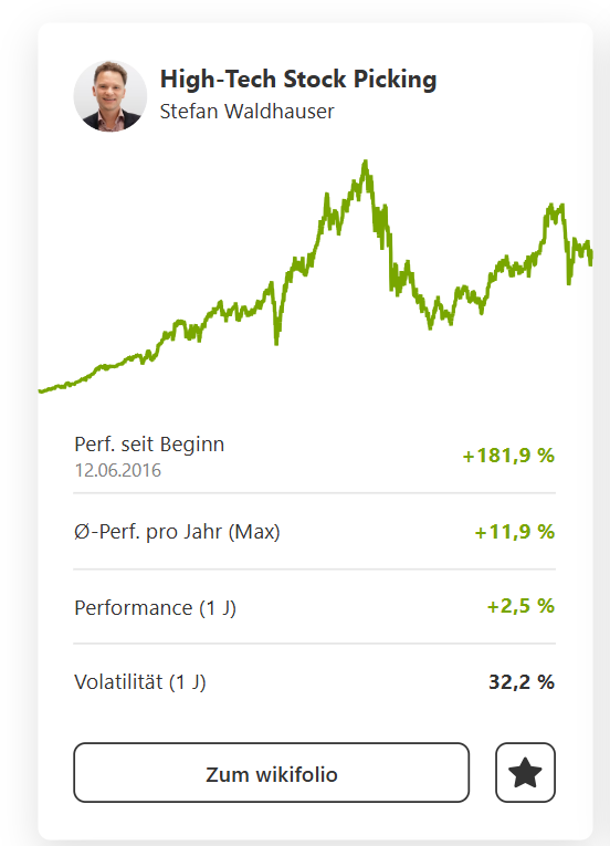 High tech Stock Picking Wikifolio von Stefan Waldhauser