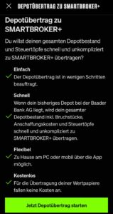 Konditionen zum Depotbertrag beim Smartbroker